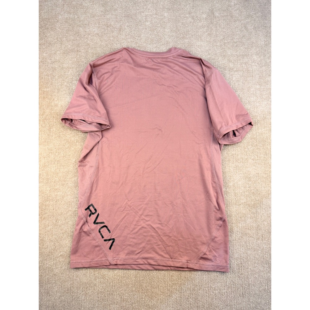 RVCA VA Sport Mens Small Training T-Shirt Mauve Pink Mesh Side Panels Athletic - Picture 2 of 9